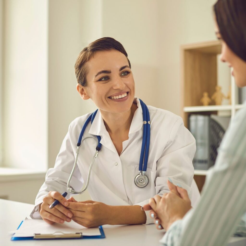 consulting with doctor