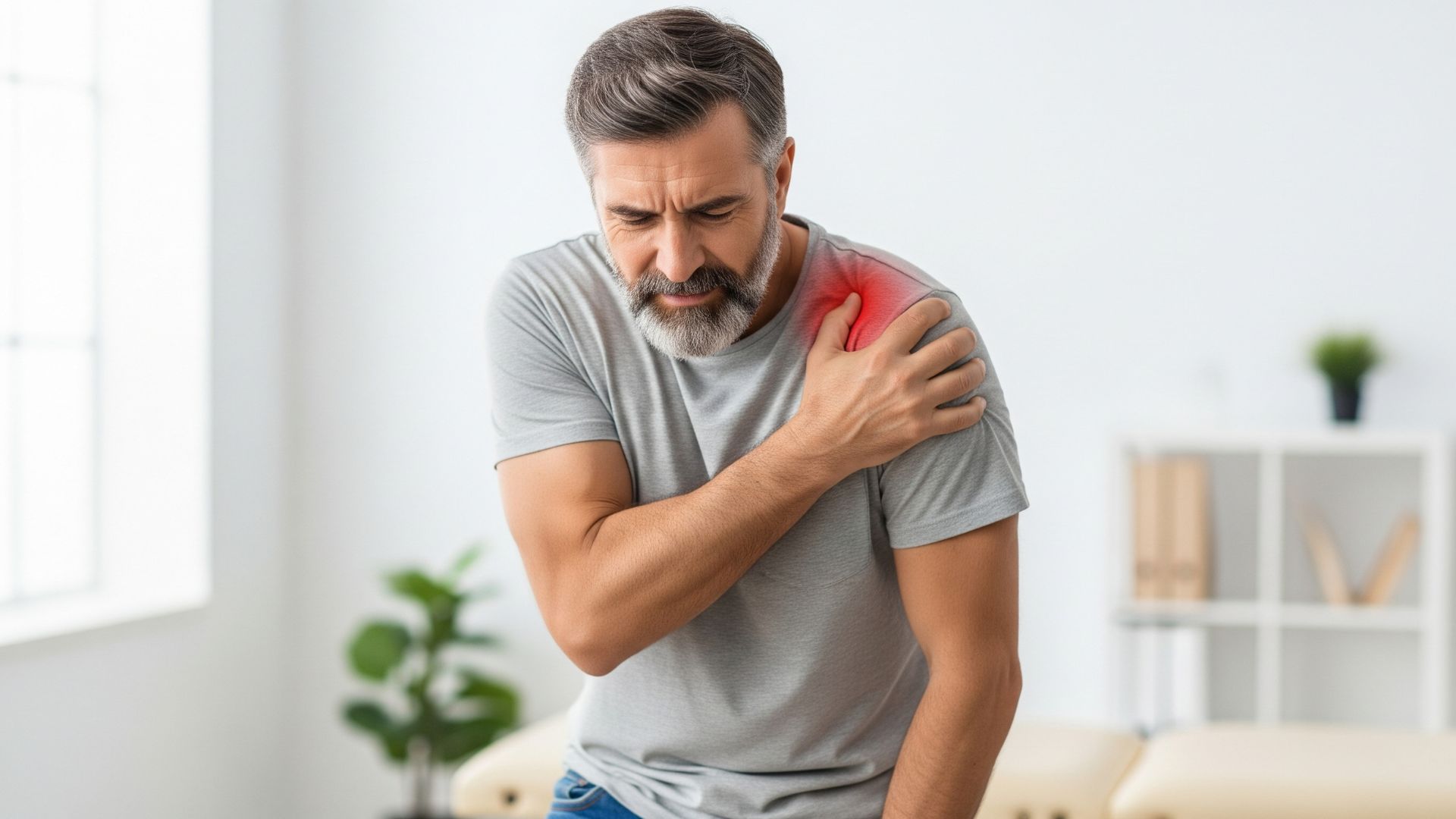 Person in shoulder pain