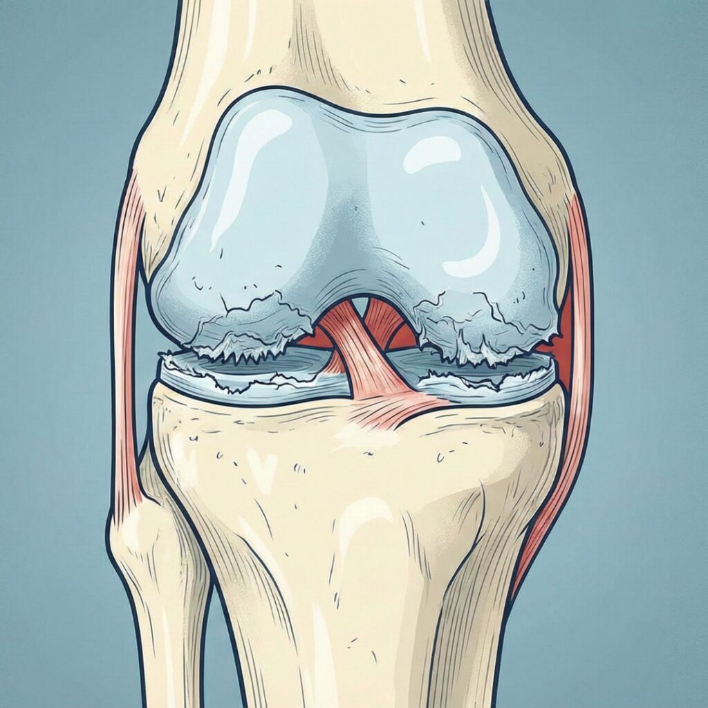 an illustration of a human knee joint