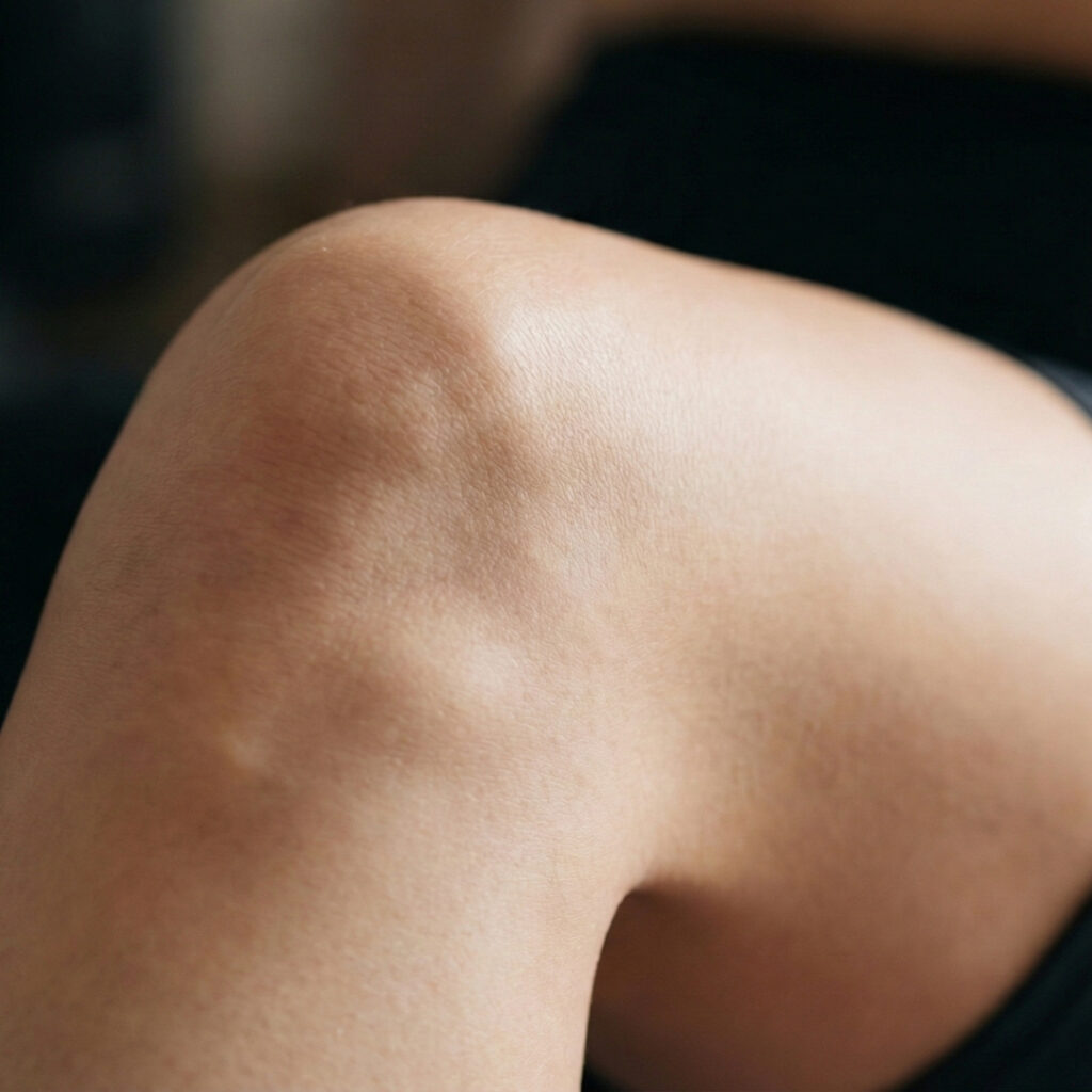 close-up image of a knee joint